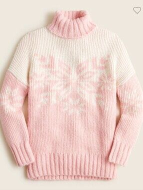 J.Crew Pink Snowflake Alpaca Sweater, Small